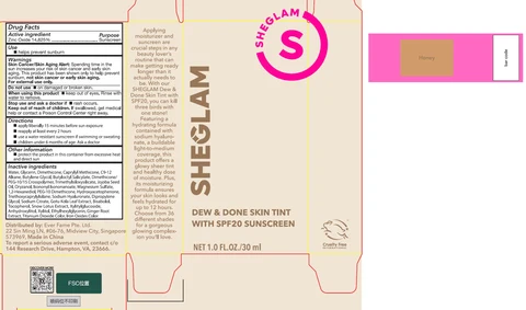Sheglam Dew and Done Skin Tint with SPF 20 Honey 포장