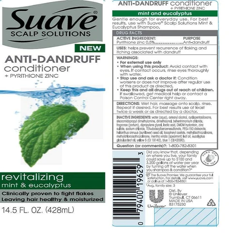 SuaveRevitalizing Mint and Eucalyptus AntiDandruff Conditioner 포장