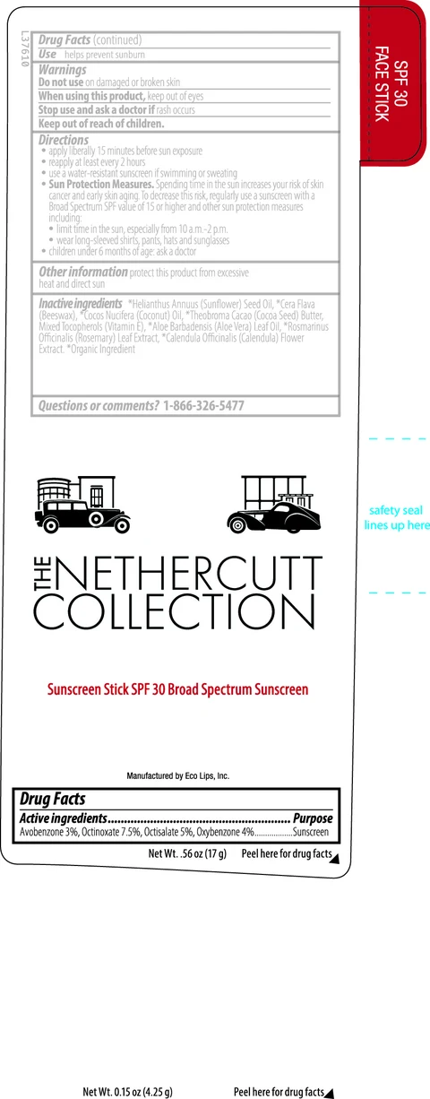 The Nethercutt Collection Sunscreen Stick SPF 30 Broad Spectrum SunscreenSPF 30 packaging