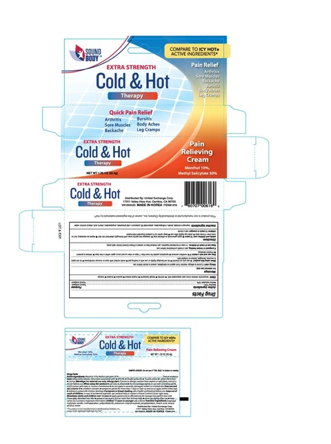 Sound Body Extra Strength Cold and Hot packaging