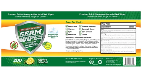 Antibacterial Wet Wipes 포장