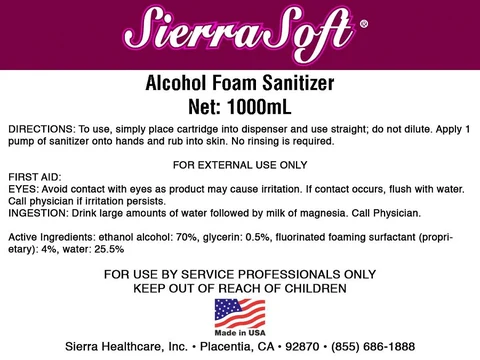 Sierra Soft Alcohol Foam Sanitizer 포장