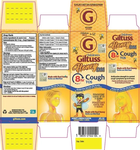 Childrens Giltuss Honey DM Cough packaging