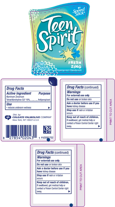 Ladies Speed StickTeen Spirit Fresh Zing packaging