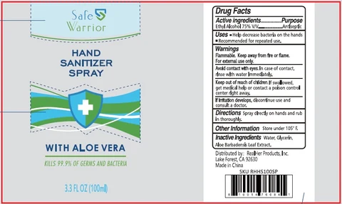 Safe Warrior Instant Hand Sanitizer With Aloe Vera 포장