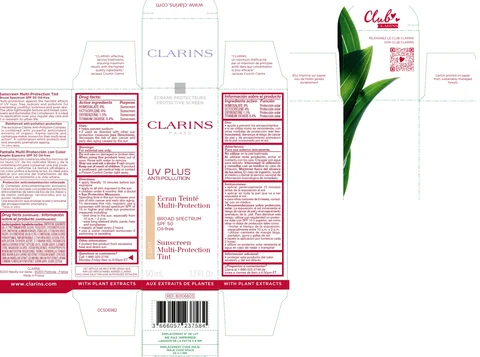 CLARINS UV PLUS ANTI-POLLUTION SUNSCREEN MULTI-PROTECTION BROAD SPECTRUM SPF 50 Oil-Free -LIGHT 포장