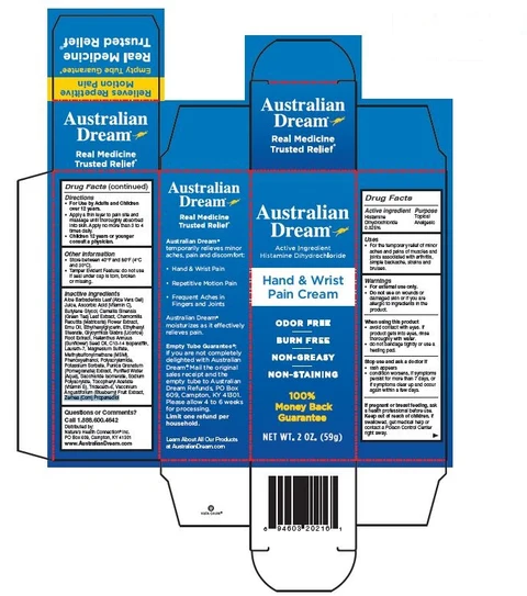 Hand and Wrist Pain Cream packaging