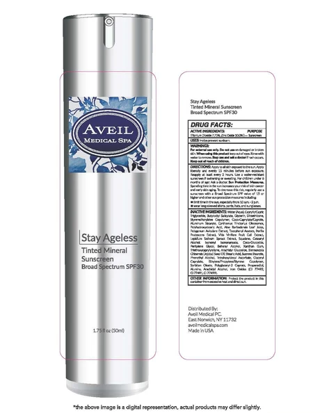 Stay Ageless Tinted Mineral Sunscreen Broad Spectrum SPF 30 packaging