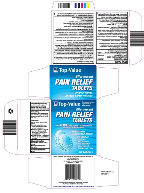 Top Value Effervescent Pain Relief packaging