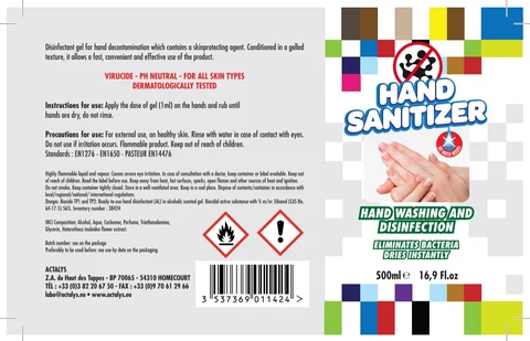 Hand Sanitizer packaging