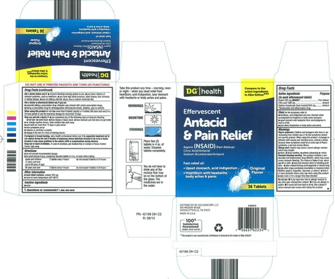 DG Health Effervescent Antacid and Pain Relief 포장