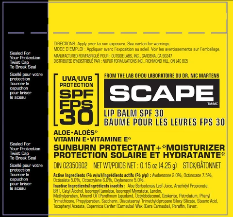 SCAPE SPF 30 LIP BALM 포장