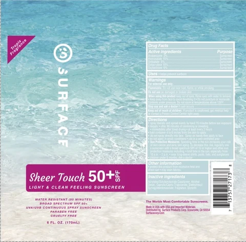 Surface Sun Sheer Touch SPF 50 Sunscreen 포장