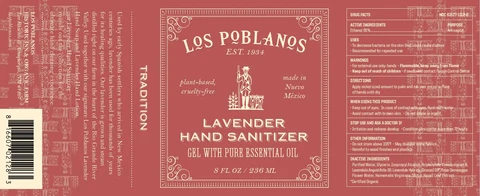 LOS POBLANOS LAVENDER HAND SANITIZER packaging