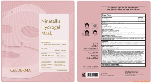 CELDERMA Ninetalks Hydrogel Mask 포장