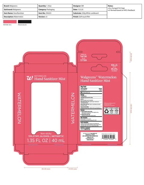 Walgreens Hand Sanitizer watermelon packaging
