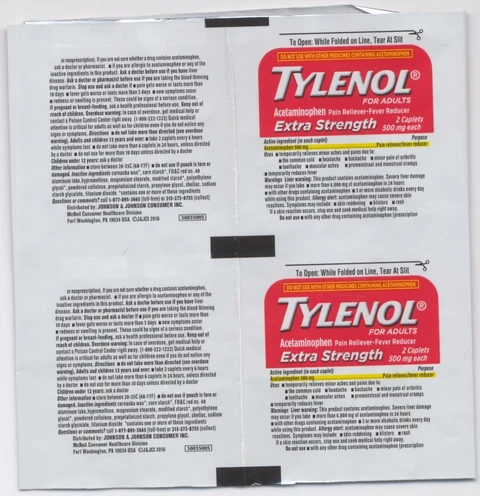 Tylenol Extra StrengthCaplet 포장