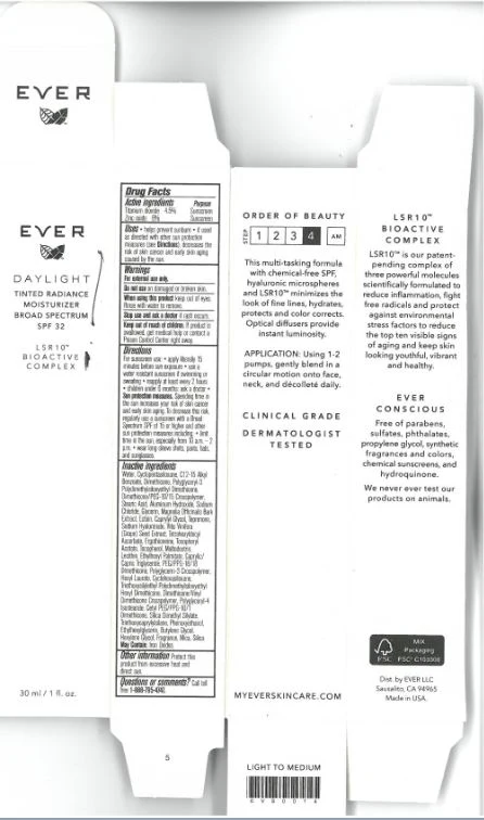Tinted Radiance Moisturizer Broad Spectrum SPF 32 packaging