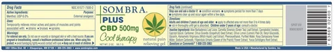 Sombra Plus CBD 500MG Cool Therapy packaging