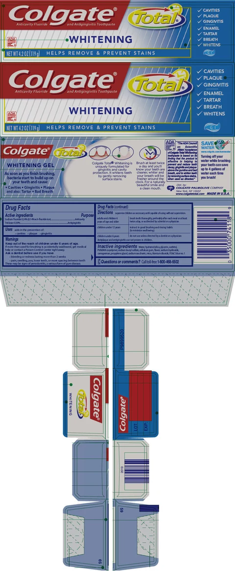 Colgate Total Whitening Gel 포장
