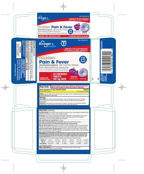 Kroger Children Pain plus Fever chewables 포장