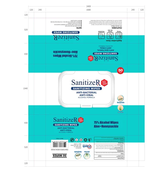 Sanitizerx sanitizing wipes 포장