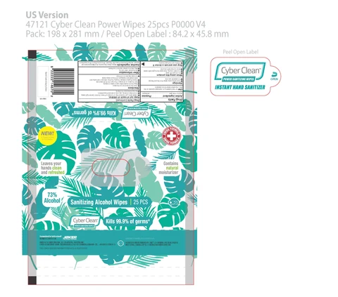Cyber Clean Power Sanitizing Wipes 포장