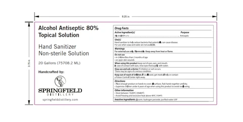 Springfield Distillery Hand Sanitizer packaging