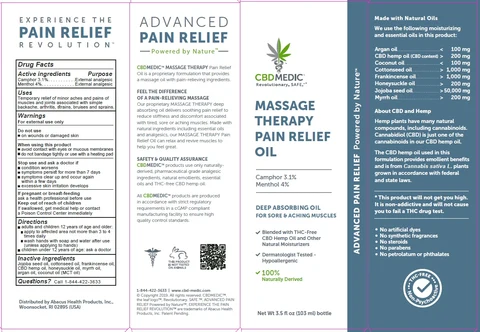 CBDMEDIC Massage Therapy Pain Relief packaging