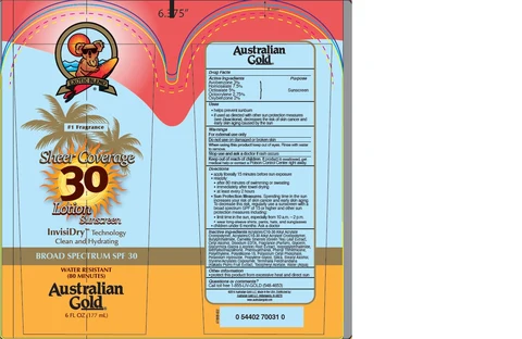 Australian GoldBroad Spectrum SPF 30 Sheer Sunscreen 포장