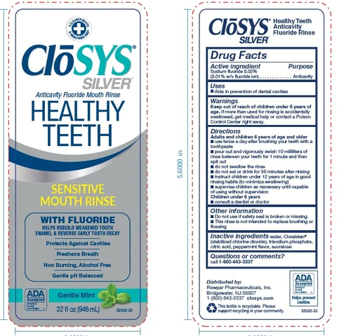 CloSYS Silver Sensitive Mouth RinseFluoride Rinse 포장