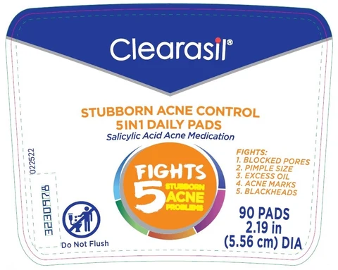 Clearasil Stubborn Acne Control 5in1 Daily Pads 포장