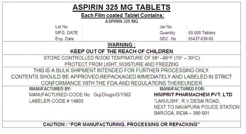 ASPIRIN 포장