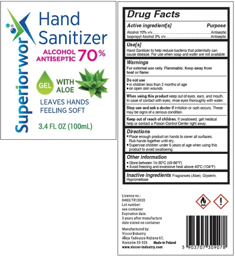 Superiorwor hand sanitizer with Aloe 포장