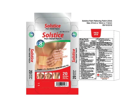 Solstice Pain Relieving packaging