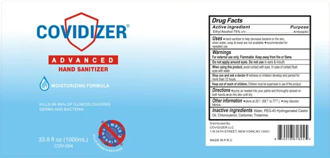 COVIDIZER Hand Sanitizer packaging