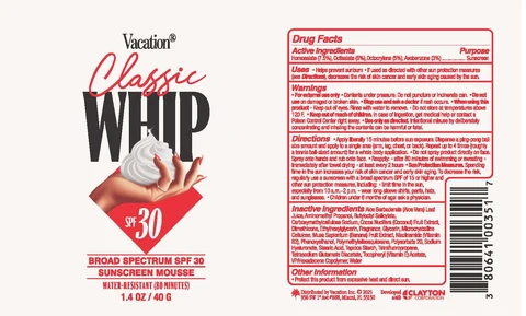 Vacation Classic Mini Whip SPF 30Broad Spectrum SPF 30 포장