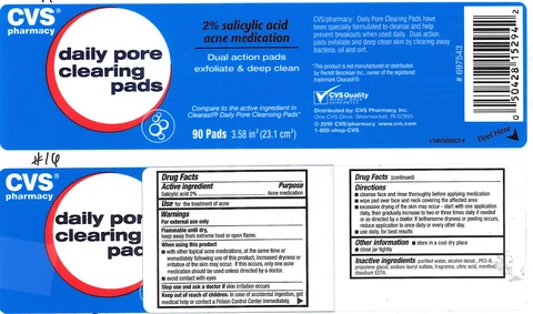 CVS Daily Pore Clearing Pads packaging