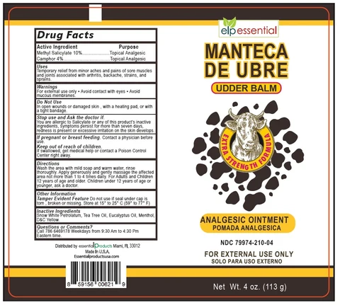 elp essential MANTECA DE UBRE packaging
