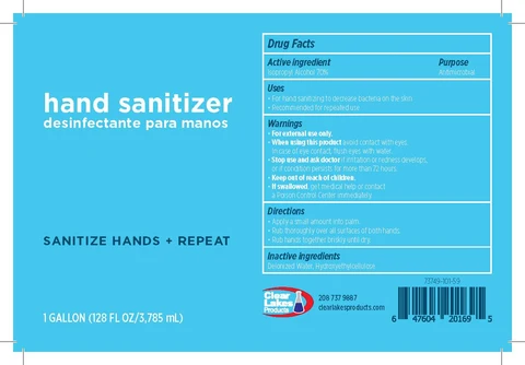 Clear Lakes Products Hand Sanitizer 포장