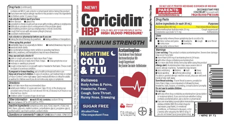Coricidin HBP Maximum Strength Nighttime Cold and Flu 포장