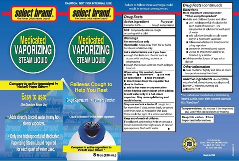 Select Brand Medicated Vaporizing Steam 포장