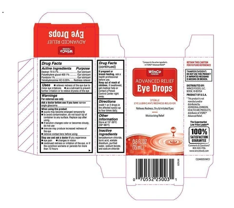 Winco Advanced Relief Eye Drops packaging