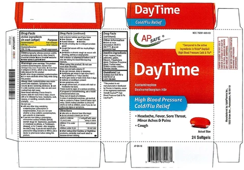 DayTime High Blood Pressure Cold and Flu Relief Liquid filled Softgels 포장