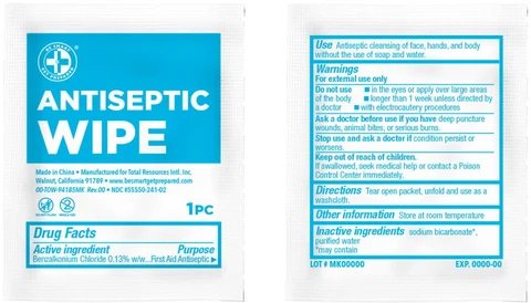 Be Smart Get Prepared Antiseptic Wipe 포장