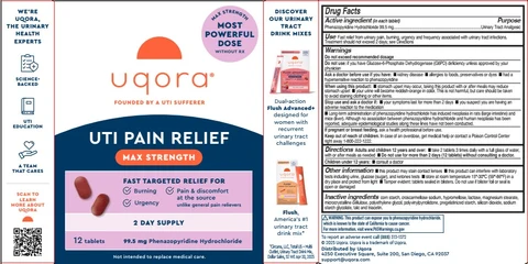 Uqora Maximum UTI Pain Relief 포장