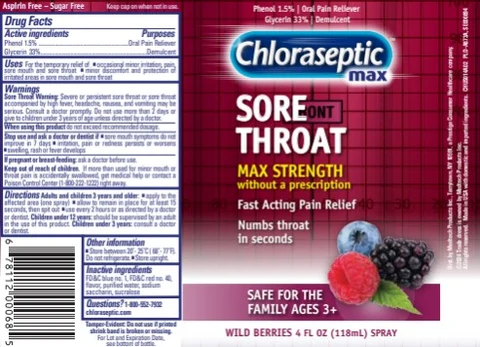 Chloraseptic Sore Throat Max packaging