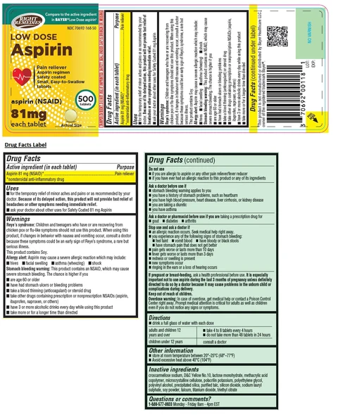 RIGHT REMEDIES LOW DOSE Aspirin 81mg 포장