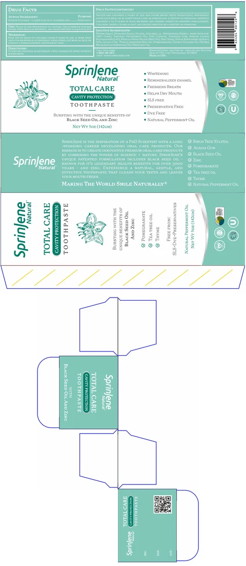 SprinJene Natural Total Care Cavity Protection packaging