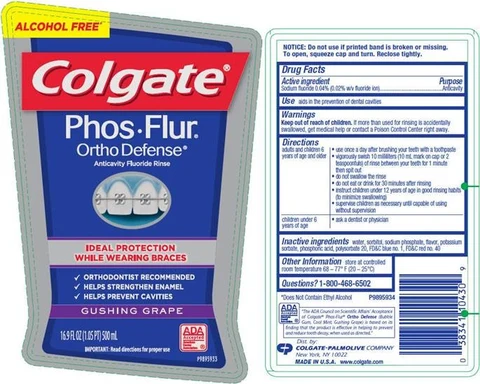 Colgate Phos-Flur Ortho Defense Alcohol Free Anticavity Gushing Grape Fluoride 포장